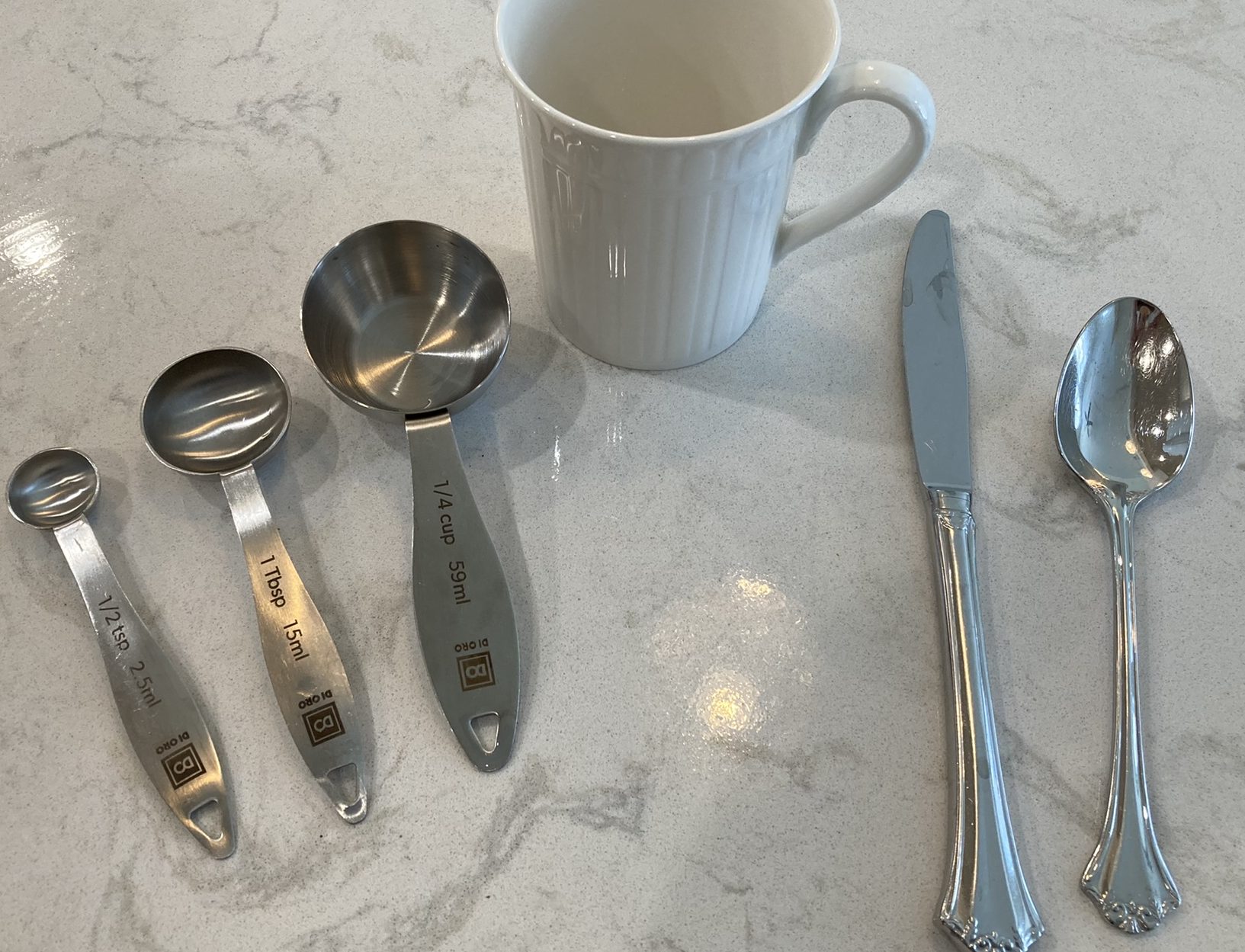 measuring spoons and mug