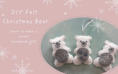 Felt Christmas Bear Ornament – Free Pattern!